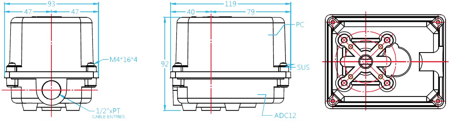 Hants Electric Actuator Mini Type (Model H7~H20) Structure Diagram