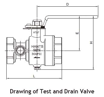 Hants Drawing of Test and Drain Valve